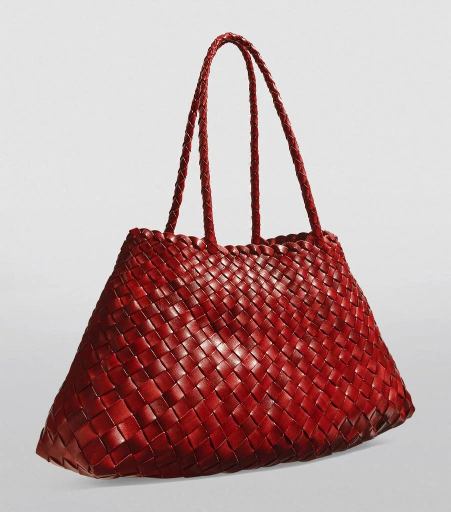 DRAGON DIFFUSION Large Leather Woven Santa Croce Tote Bag 2