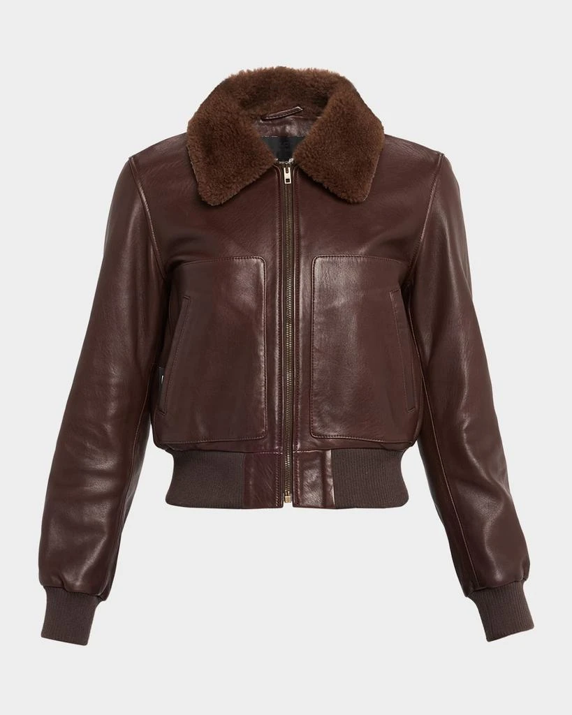 Nili Lotan Tom Lamb Shearling And Leather Aviator Jacket