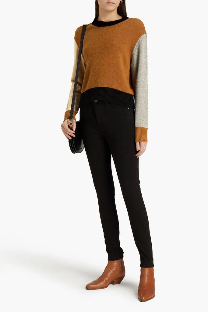 FRAME Color-block cashmere sweater 2