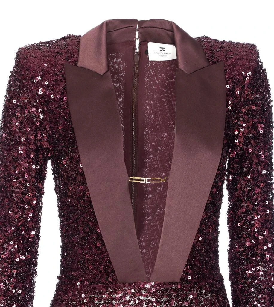 ELISABETTA FRANCHI Elisabetta Franchi V-Neck Sequin Embellished Maxi Dress 4