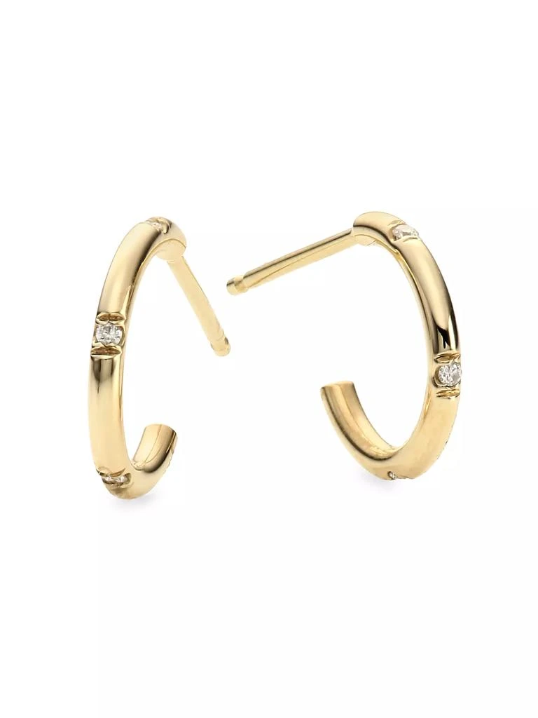 Zoë Chicco 14K Yellow Gold &amp; Diamond Huggie Hoop Earrings 1