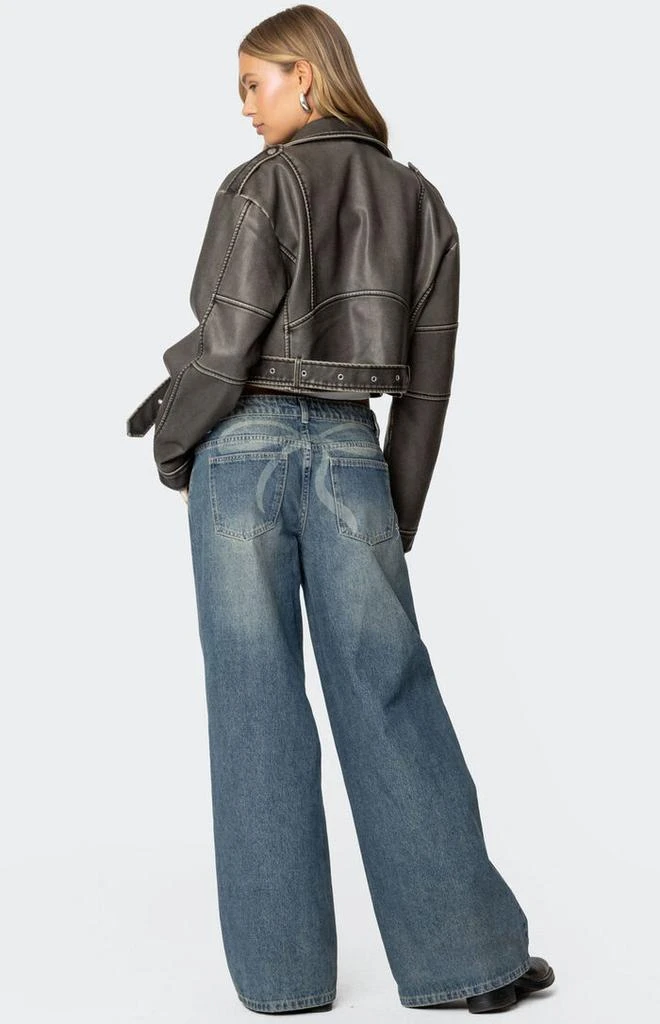 Edikted Washed Faux Leather Jacket 5