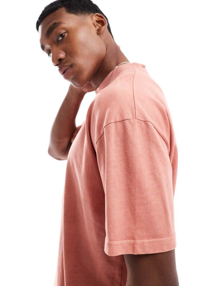 Brave Soul Brave Soul Acid wash oversized t-shirt in pink