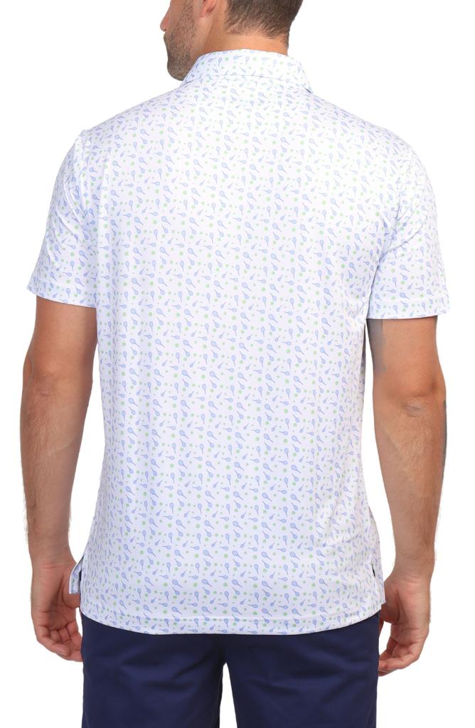 TailorByrd Tennis Racket Print Performance Polo