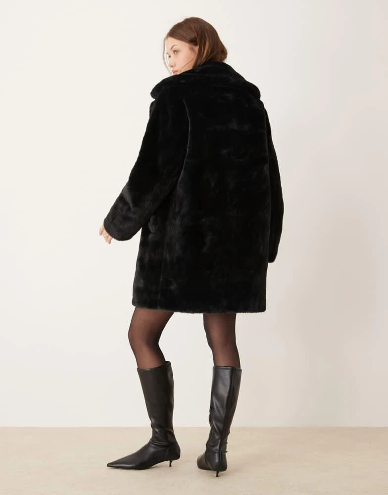 New Look New Look faux fur coat in black 4