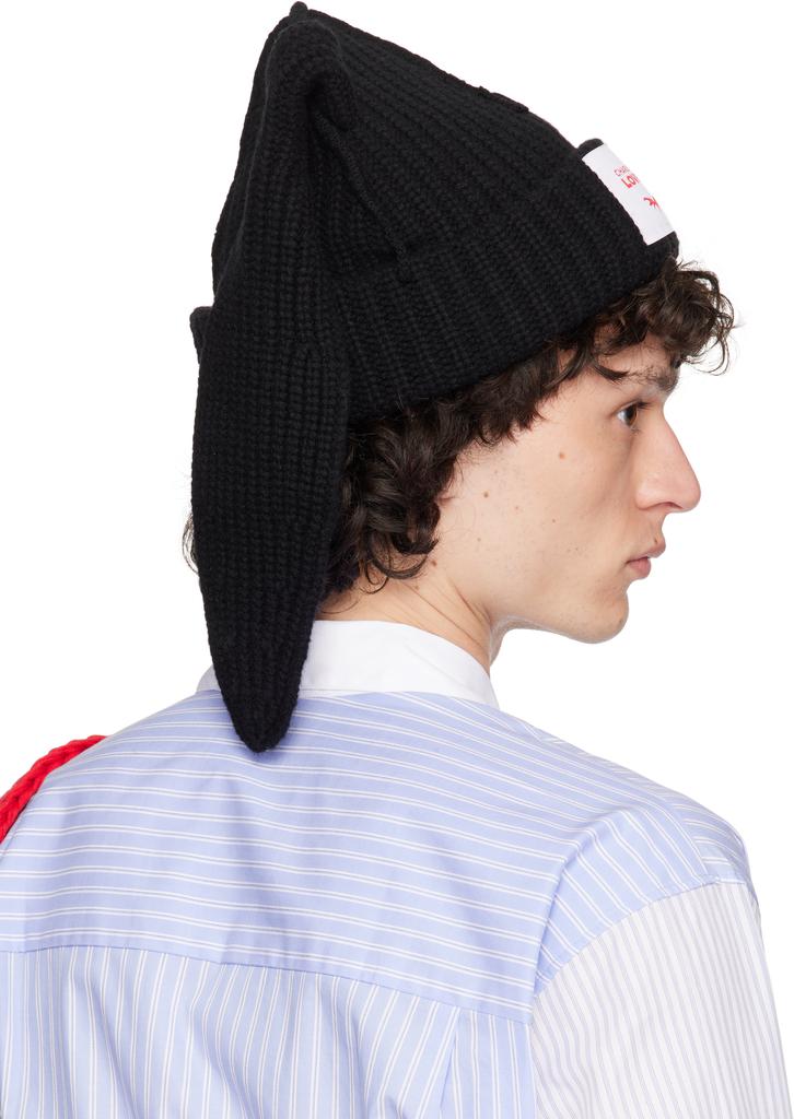 Shop Black Chunky Rabbit Beanie on Sale at BeyondStyle – Get 64