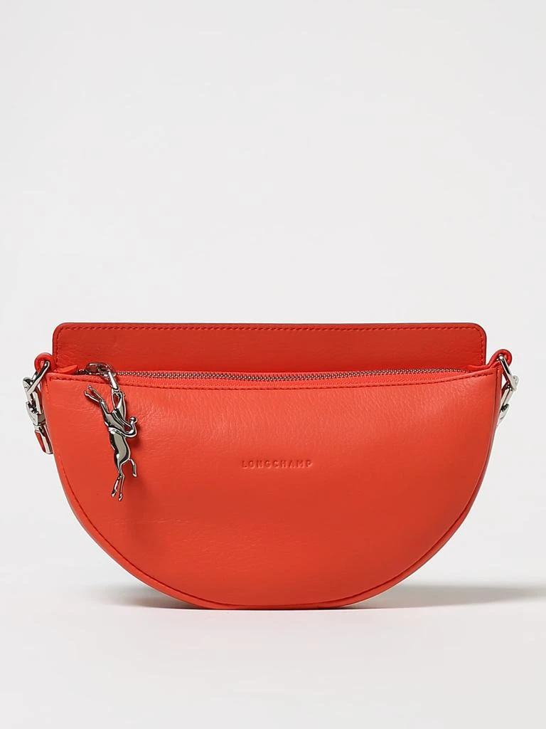Longchamp Longchamp bag in grained leather with logoed shoulder strap 1