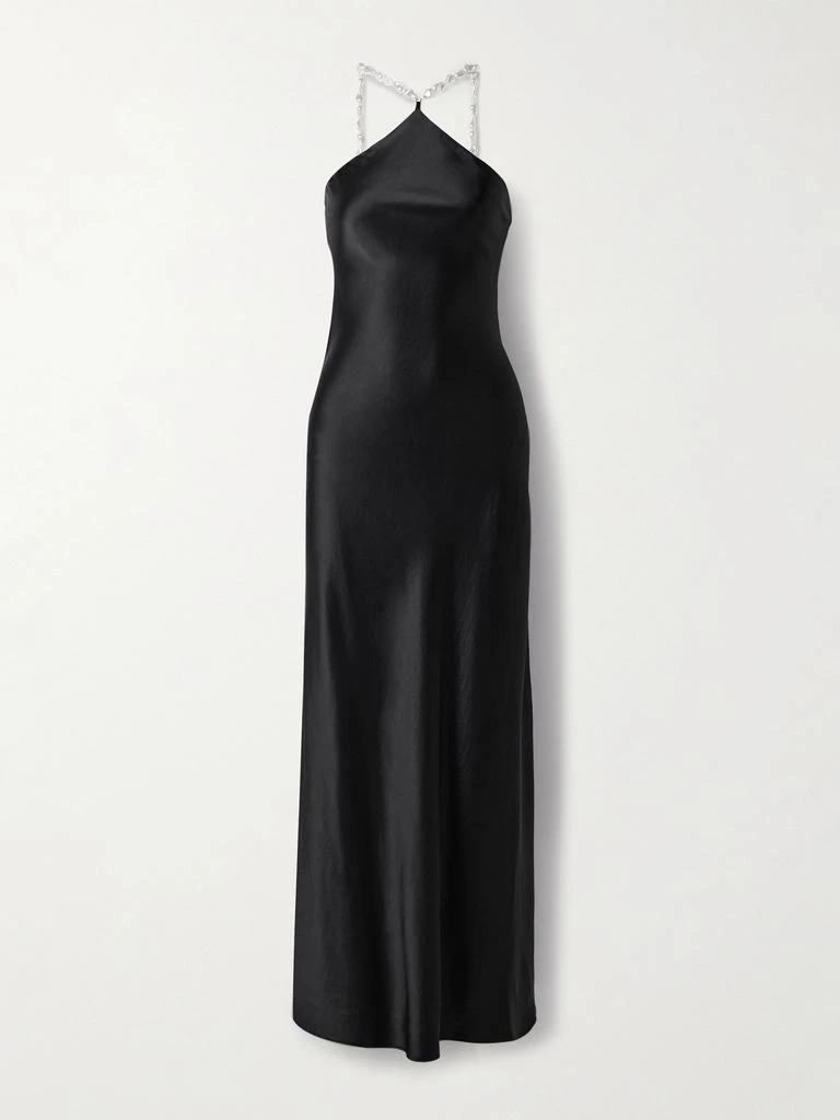 Staud Cadence Faux Pearl-embellished Satin Maxi Dress  - US00