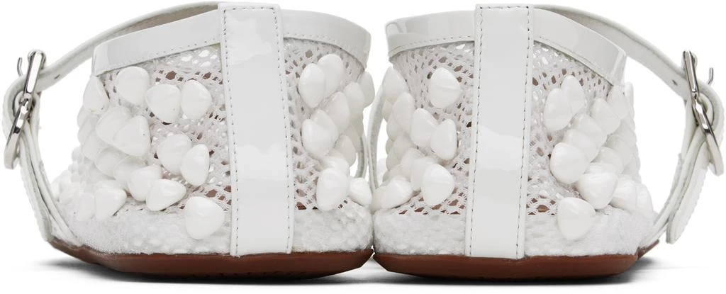 Alaïa White Studs Fishnet Ballerina Flats 2