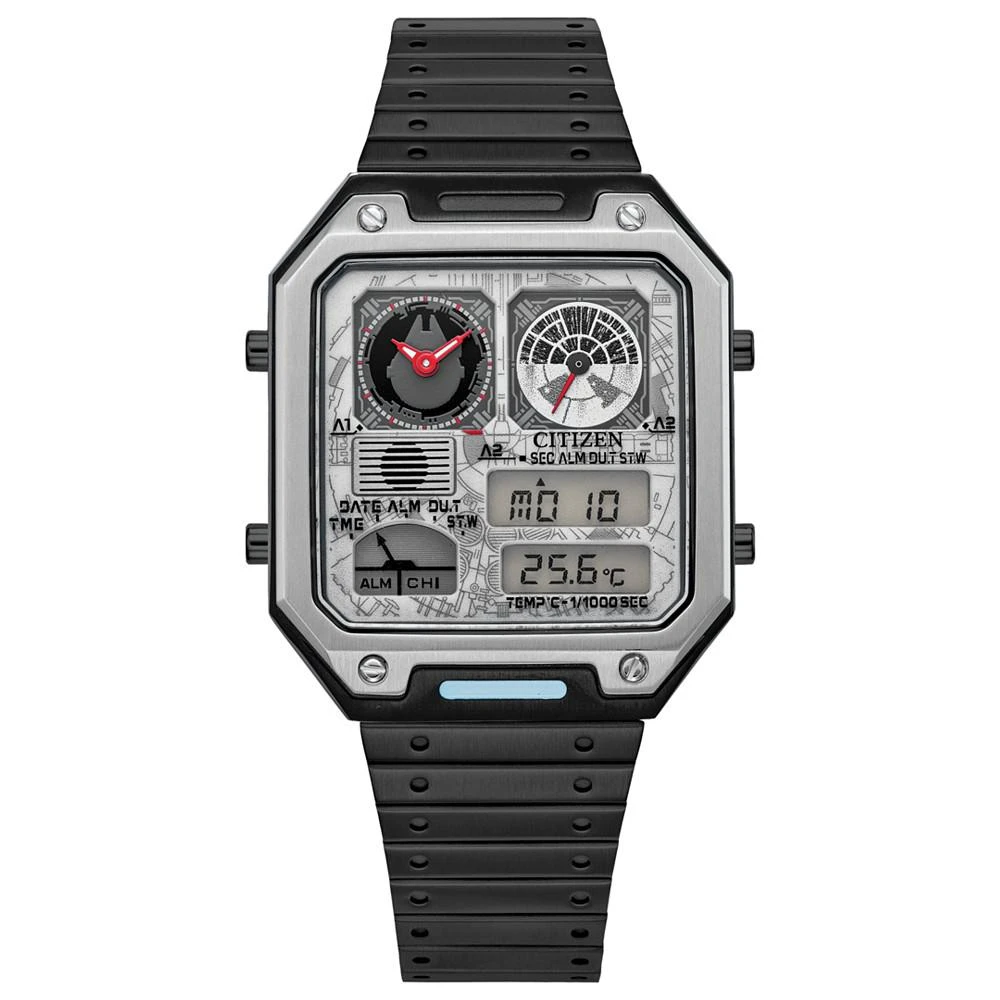 Citizen Men's Star Wars Millennium Falcon Ana-Digi Gray-Tone Stainless Steel Bracelet Watch 33mm 1
