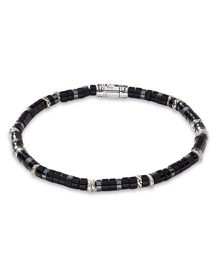 John Hardy Men
s Sterling Silver Classic Chain Onyx
Hematite Bead Heishi Bracelet