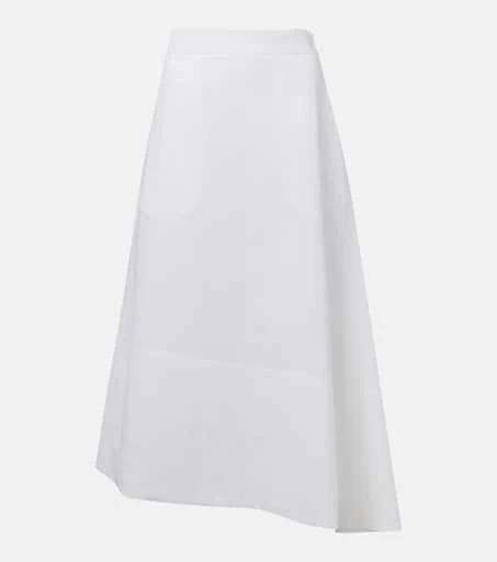 Jil Sander Asymmetric linen midi skirt 1