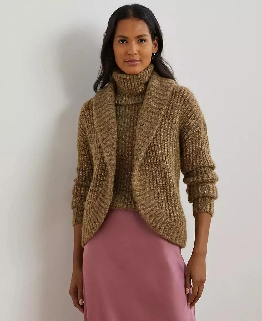 Ralph Lauren Women's Rib-Knit Shawl-Collar Cardigan 1