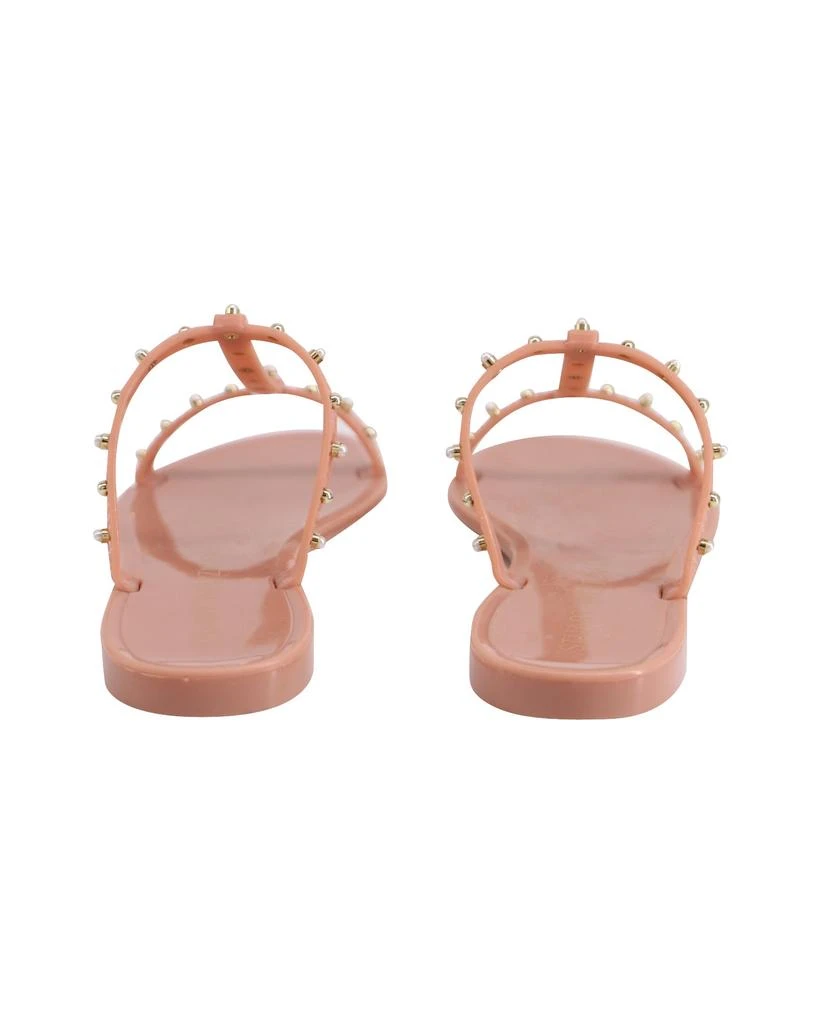 Stuart Weitzman Jelly Sandals with Pearl in Peach Pink Rubber 4