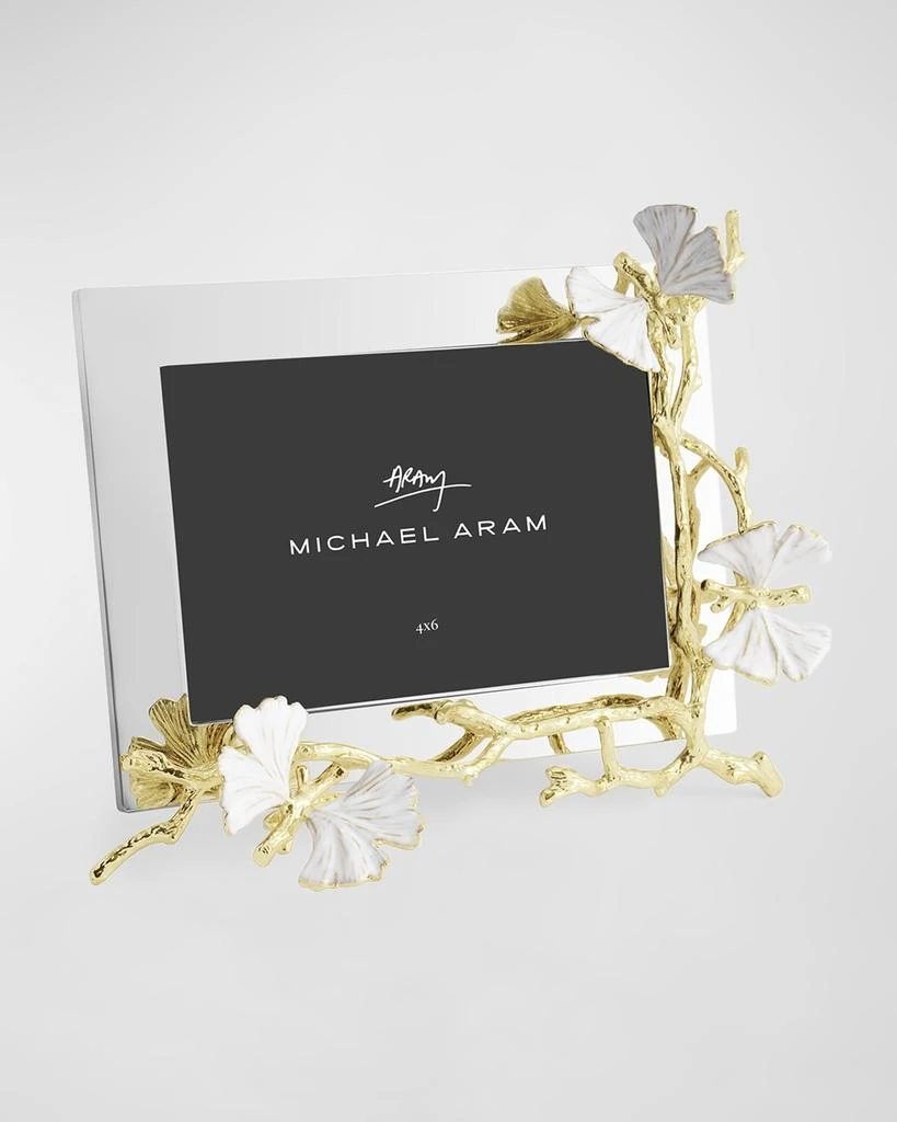 Michael Aram Butterfly Ginkgo White and Gold Frame, 4" x 6" 3