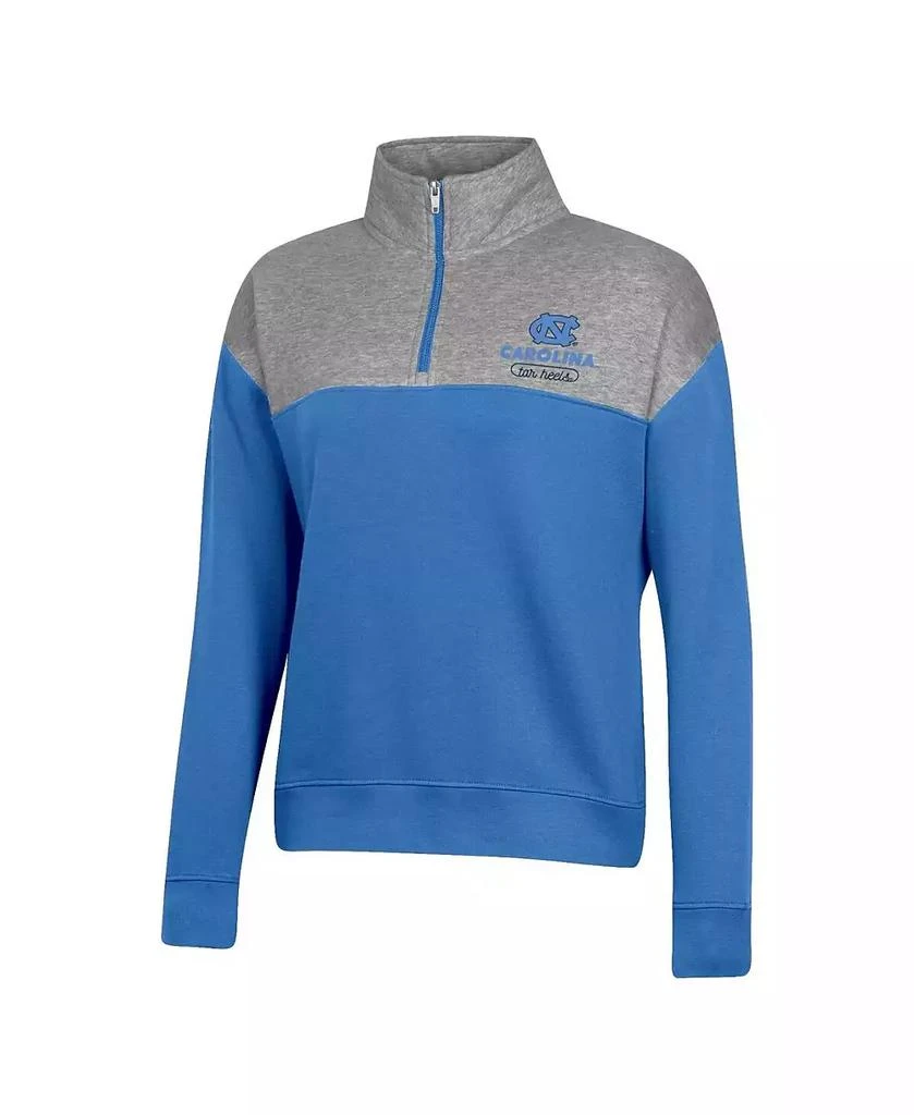 CHAMPION Women's Carolina Blue North Carolina Tar Heels Color-Blocked Quarter-Zip Sweatshirt 2