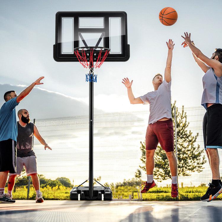 Hivvago 4.25-10 Feet Adjustable Basketball Hoop System with 44 Inch Backboard-A