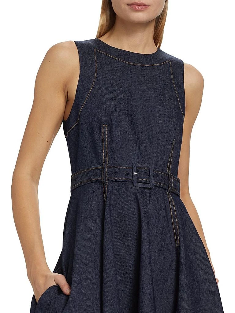 Cinq à Sept Zelda Denim Belted Midi-Dress 6
