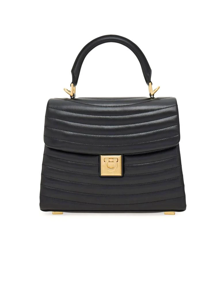 Salvatore Ferragamo Black Quilted Handbag (m) 1