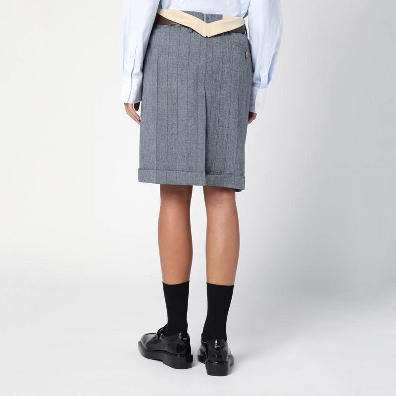 Prada Grey wool skirt with belt 4