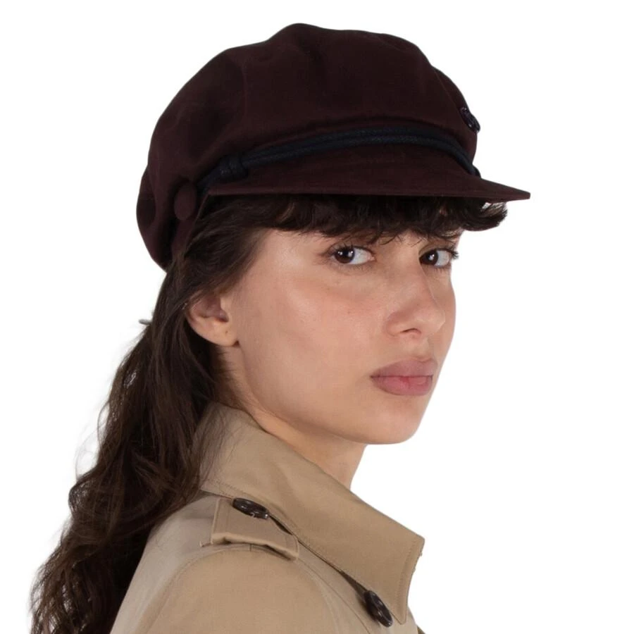 MAISON MICHEL Ladies Bitter Chocolate New Abby Paperboy Hat 3