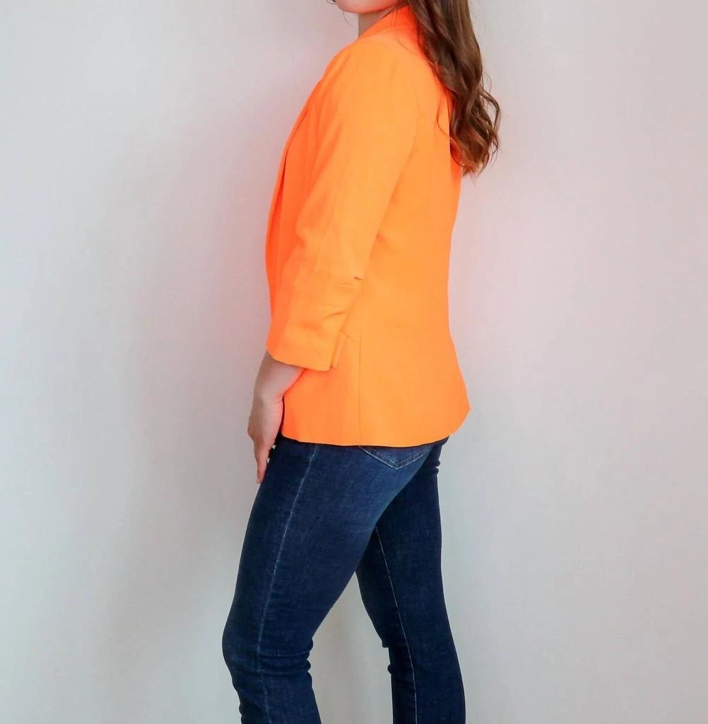 SKIES ARE BLUE Casual Bright Blazer In Neon Tangerine 2