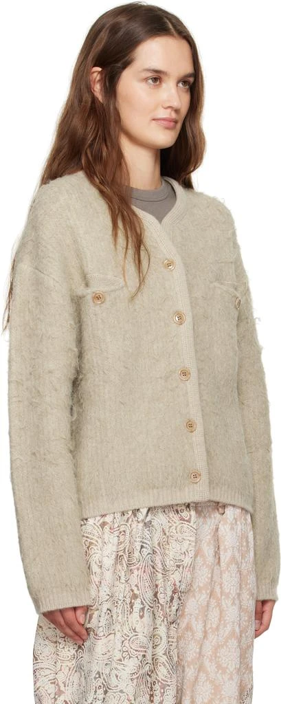 OPEN YY Beige Shaggy Cardigan 2