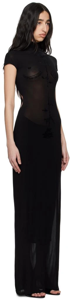 Jean Paul Gaultier Black Light Viscose Jersey Sleeveless Maxi Dress 2
