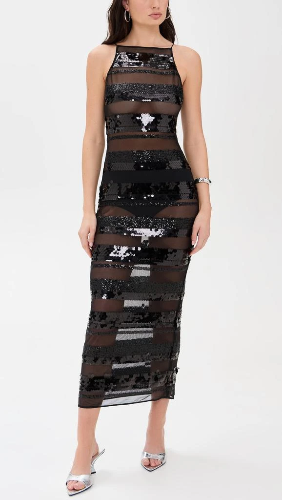 OSEREE Sequins Stripe Long Dress 6