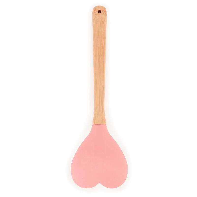 Rice by Rice Love heart shape silicone spoon in pink 2