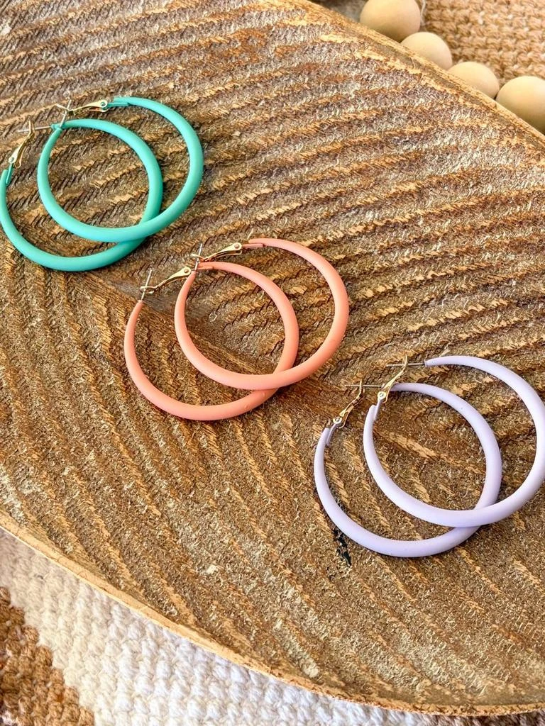 White Label White Label - Women
s Matte Pastel Hoop Earrings 3