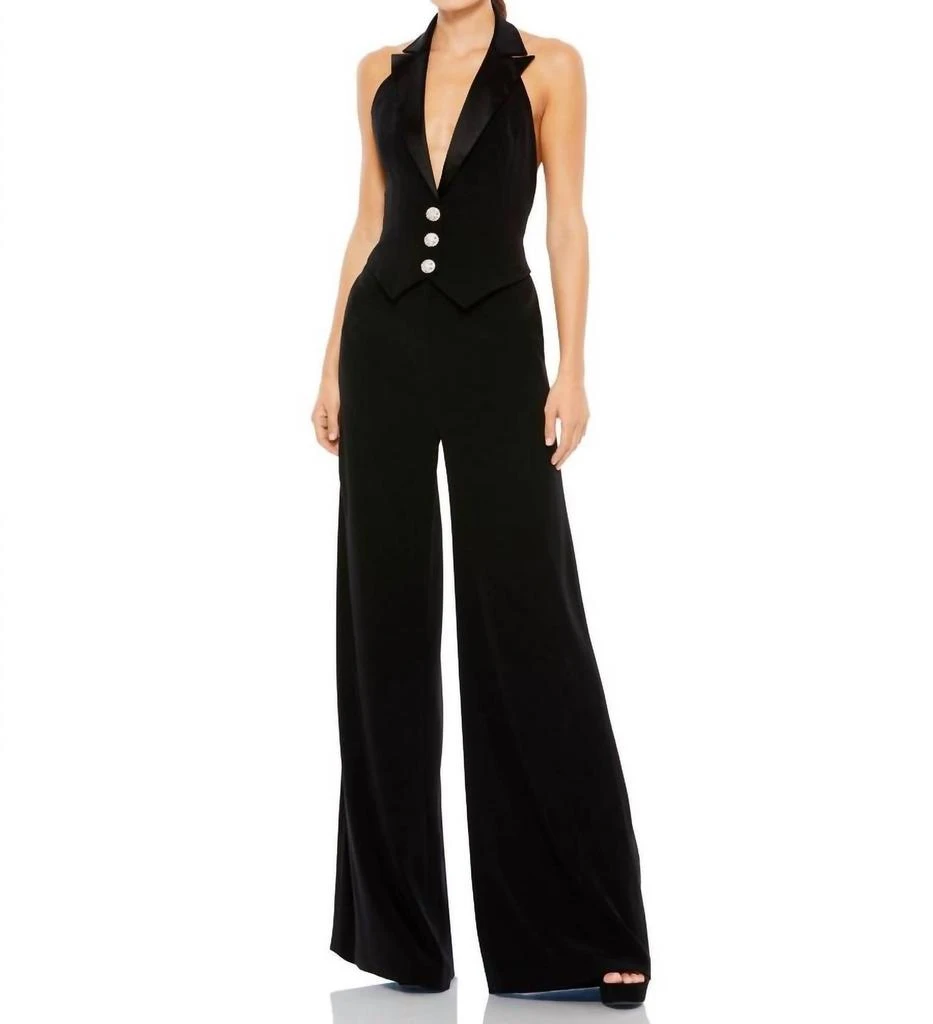 Ieena for Mac Duggal Ieena For Mac Duggal - Tuxedo Halter Jumpsuit