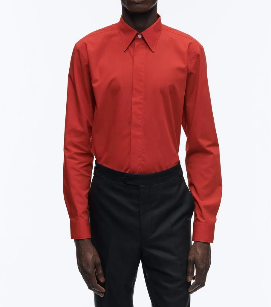 预计3周后发货 Fursac Chemise En Popeline De Coton - Vermillon - Homme 1