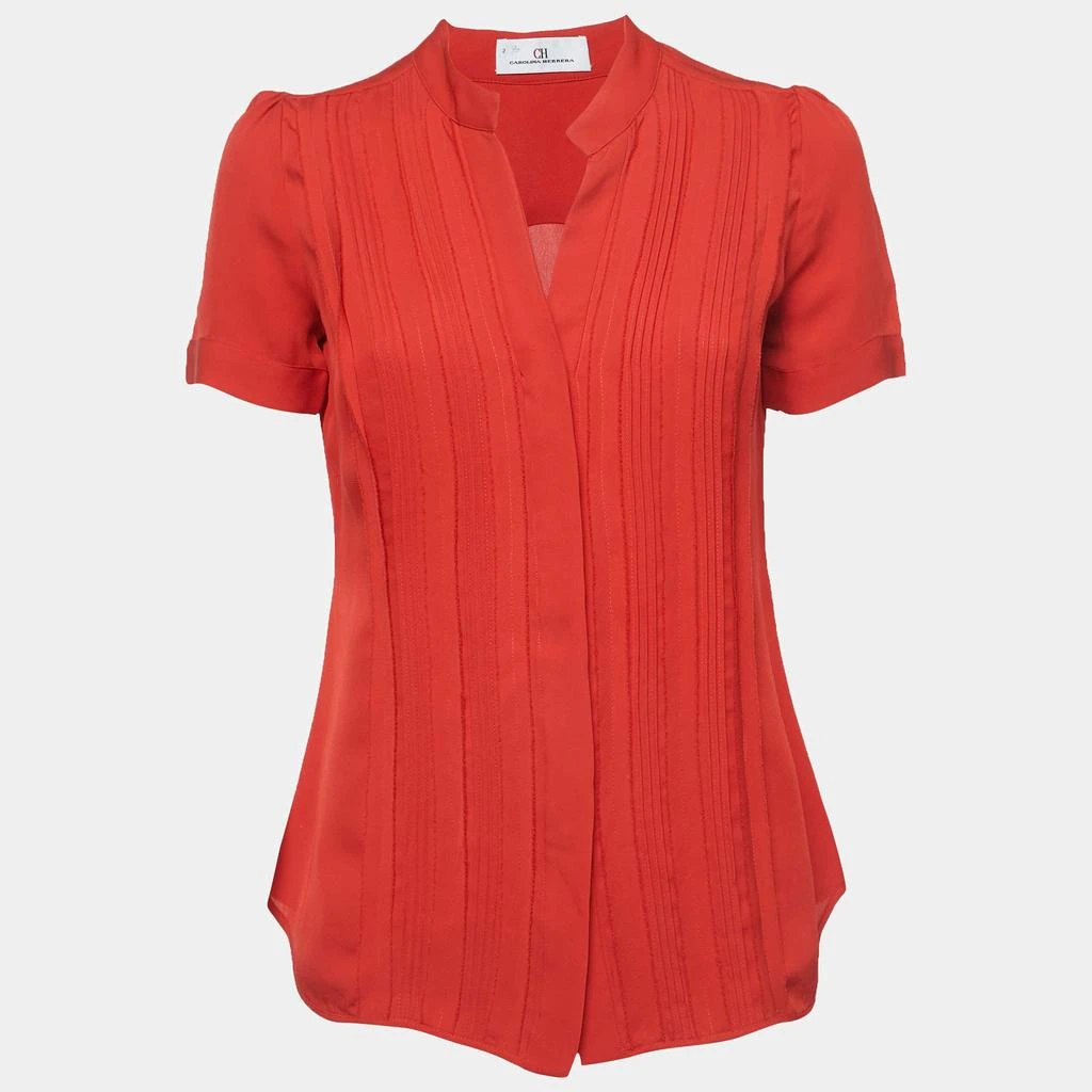 CH Carolina Herrera CH Carolina Herrera Red Silk Top S 1