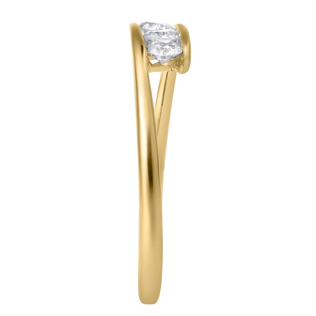 LuvMyJewelry Trilove 0.25 Ct 10K Gold Diamond Ring 4