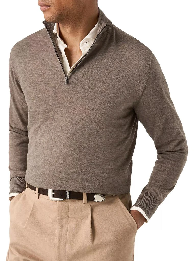 Eton Fine-Knit Wool Quarter-Zip Sweater 2