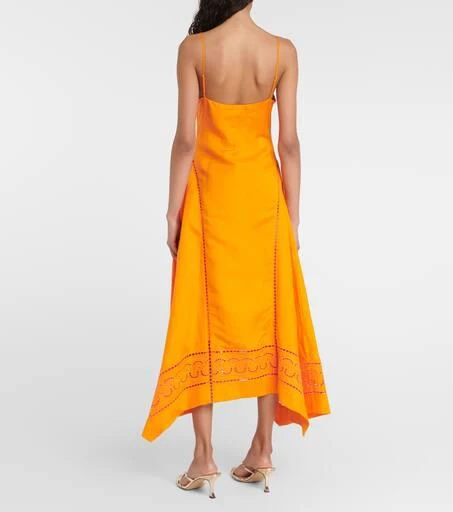 SIMKHAI Valeria laser-cut linen-blend midi dress 3