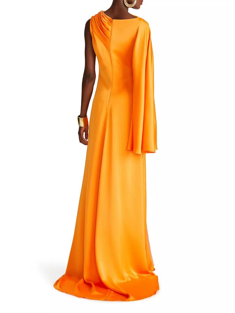 Halston Keiana One-Shoulder Satin Gown 5