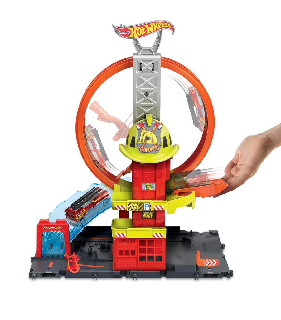 Hot Wheels City Super Loop Fire Station Playset