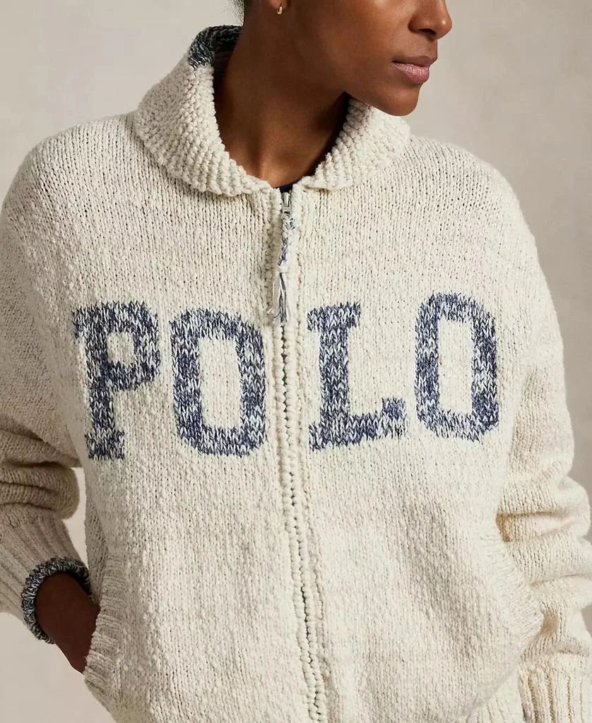 Ralph Lauren Women's Logo Shawl-Collar Full-Zip Cardigan 4