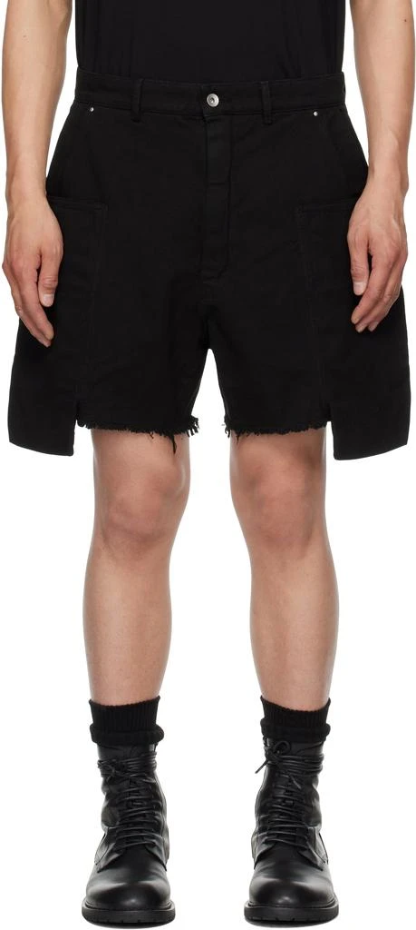 Rick Owens Black Hollywood Stefan Cargo Shorts 1