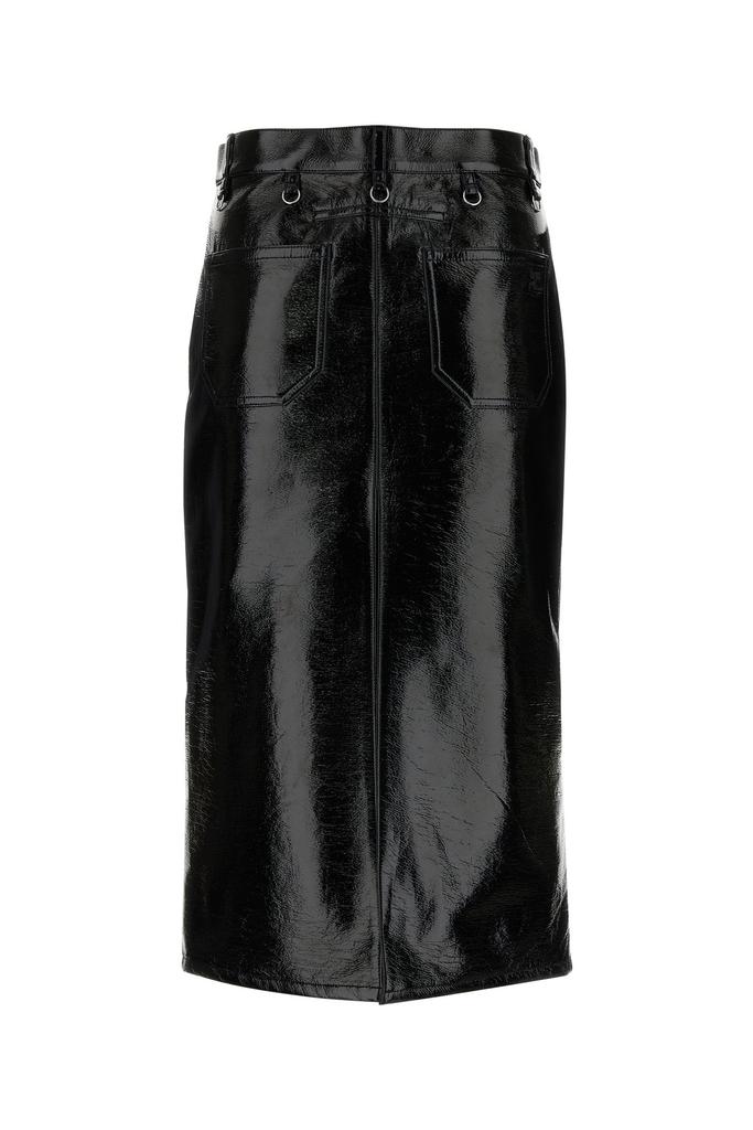 courreges Black vinyl skirt