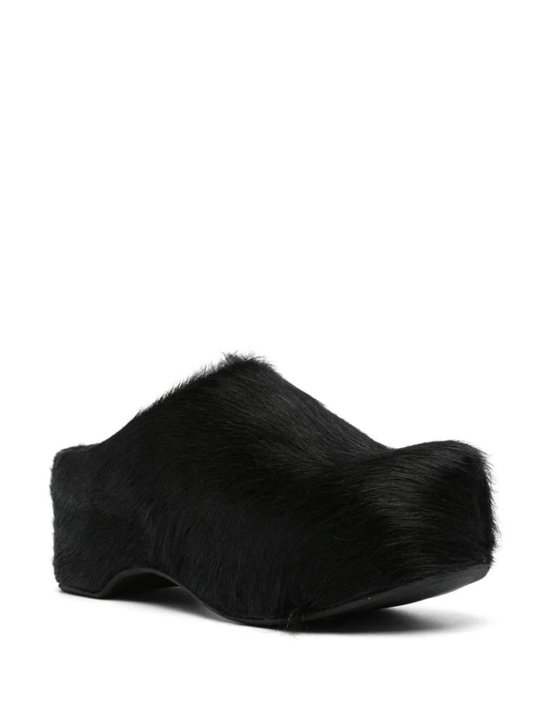 Marni Marni 50Mm Long-Hair Calfskin Chunky Sabot 2