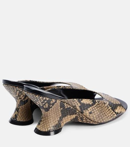 Dries Van Noten Snake-effect leather mules 2