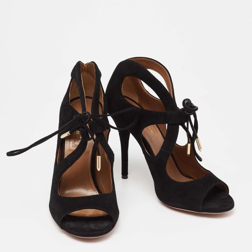 Aquazzura Aquazzura Black Suede C'est Chic Sandals Size 37 4