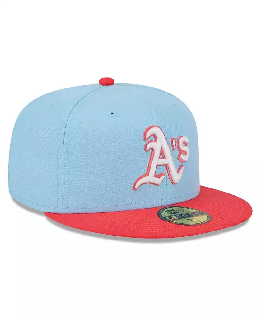 New Era Men's Light Blue, Red Oakland Athletics Spring Color Two-Tone 59FIFTY Fitted Hat 3