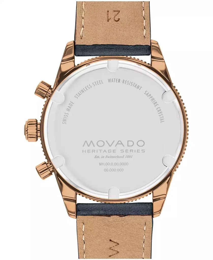 Movado Men's Calendoplan S Swiss Quartz Chronograph Gray Leather Strap Watch 42mm 3