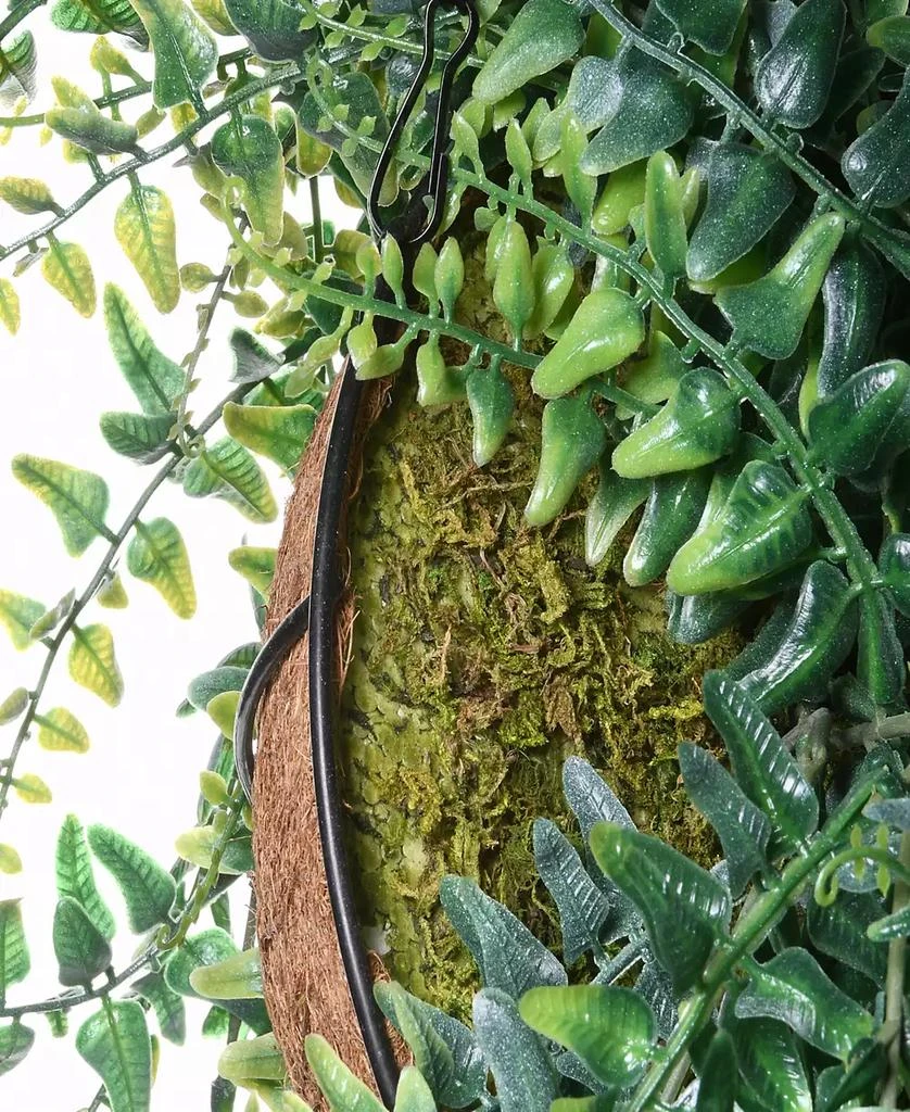 National Tree Company 21 Fern Leaves Hanging Basket 4
