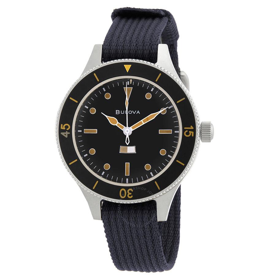 Bulova Archive Mil-Ships-W-2181 Automatic Black Dial Men's Watch 98A266