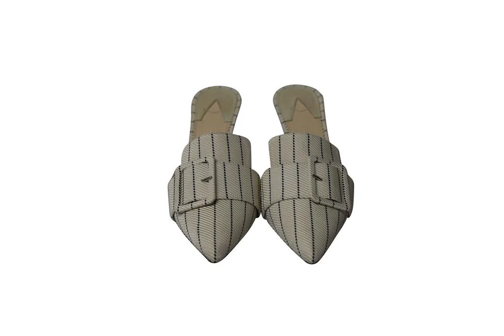 Aquazzura Altuzarra Izy 90 Striped Mules in Cream Cotton 2